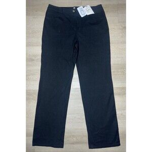 St. John Sport Women's Black Cotton Blend Pants Jeans Stretch Size 14 USA